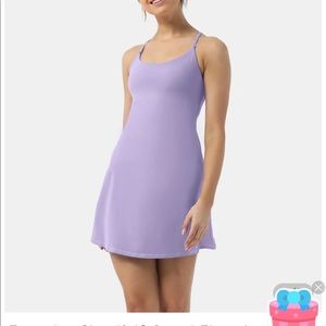Halara Everyday Cloudful™ Backless 2-in-1 Flare Activity Dress-Wannabe Lilac